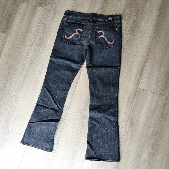 Rock & Republic Flare Rose Gold Jeans Mid Rise 30 - Picture 11 of 11